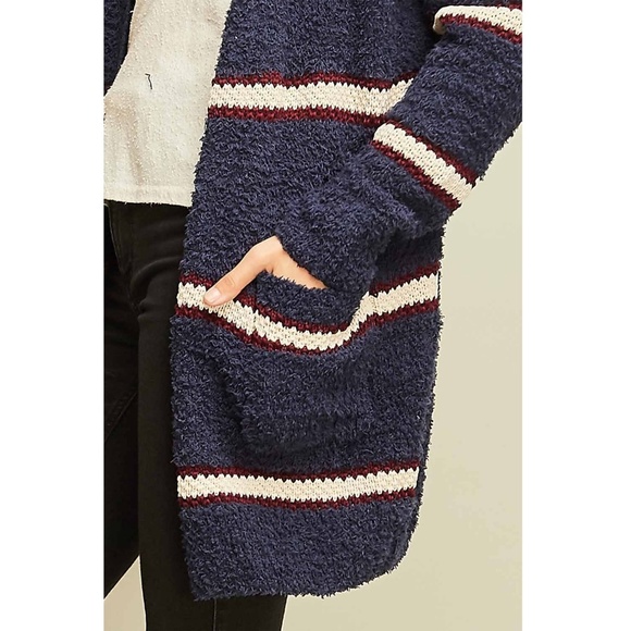 ✿❀ Navy Stripe Terrycloth Cardi ❀✿ - Picture 6 of 6